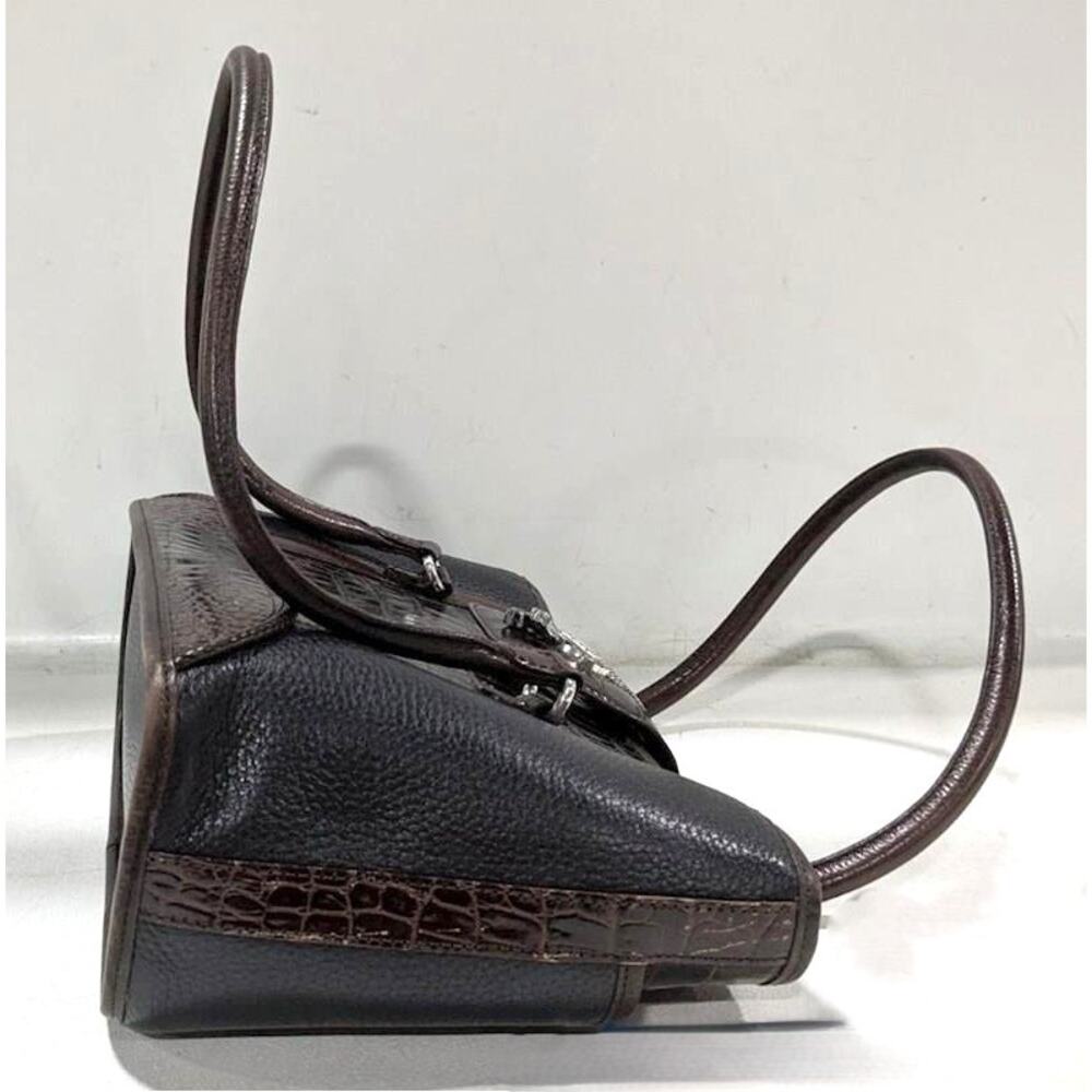 Vintage Brighton Leather Croc Embossed Tote Shoulder Bag - Picture 3 of 10